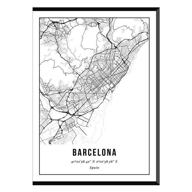 Barcelona stadskaart poster